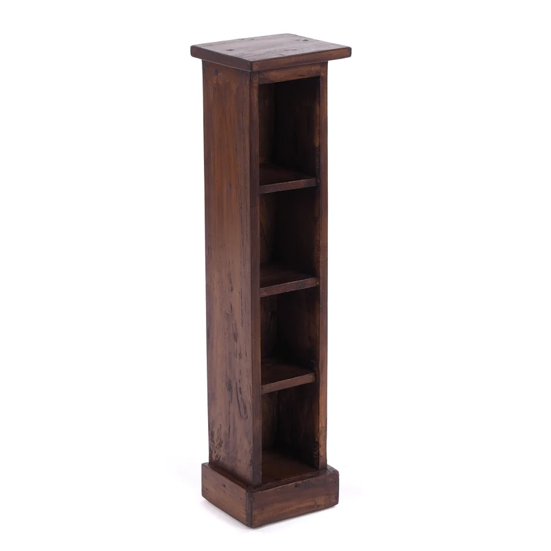HOLZ CD REGAL "CD TOWER" | 76cm(H), Holzregal, CD Rack mit 4 Fächern | Farbe: 02 hellbraun