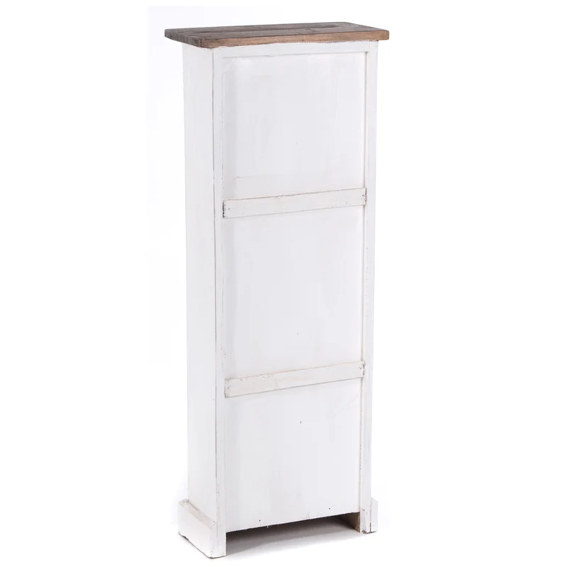 RUSTIKALES CD & BÜCHERREGAL NATURE | 94x36cm(HxB) Holzregal 10 Fächer | Farbe: 06 weiß-landhaus