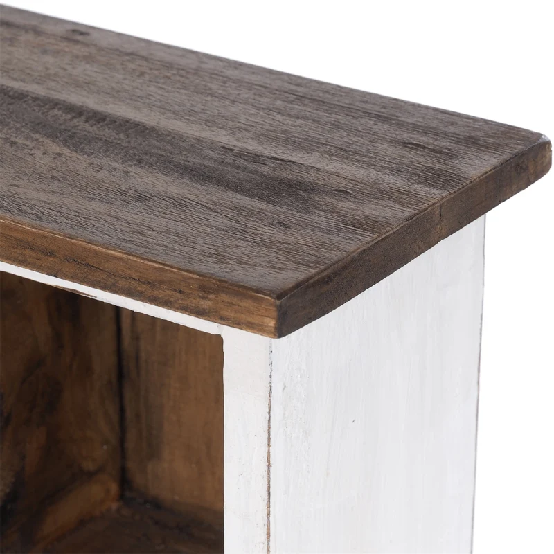 RUSTIKALES CD & BÜCHERREGAL NATURE | 94x36cm(HxB) Holzregal 10 Fächer | Farbe: 06 weiß-landhaus