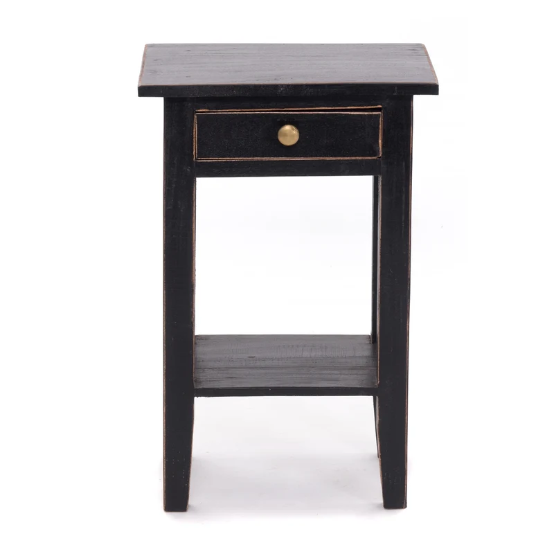 Telefontisch PLANTA | 52x34cm (HxB), Nachtschrank mit Schublade | Farbe: 09 voodoo - schwarz