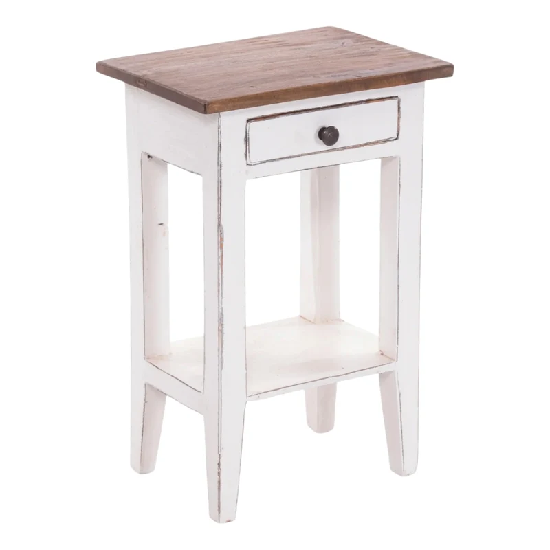 Telefontisch PLANTA | 52x34cm (HxB), Nachtschrank mit Schublade | Farbe: 06 weiß-landhaus