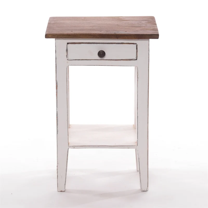 Telefontisch PLANTA | 52x34cm (HxB), Nachtschrank mit Schublade | Farbe: 06 weiß-landhaus