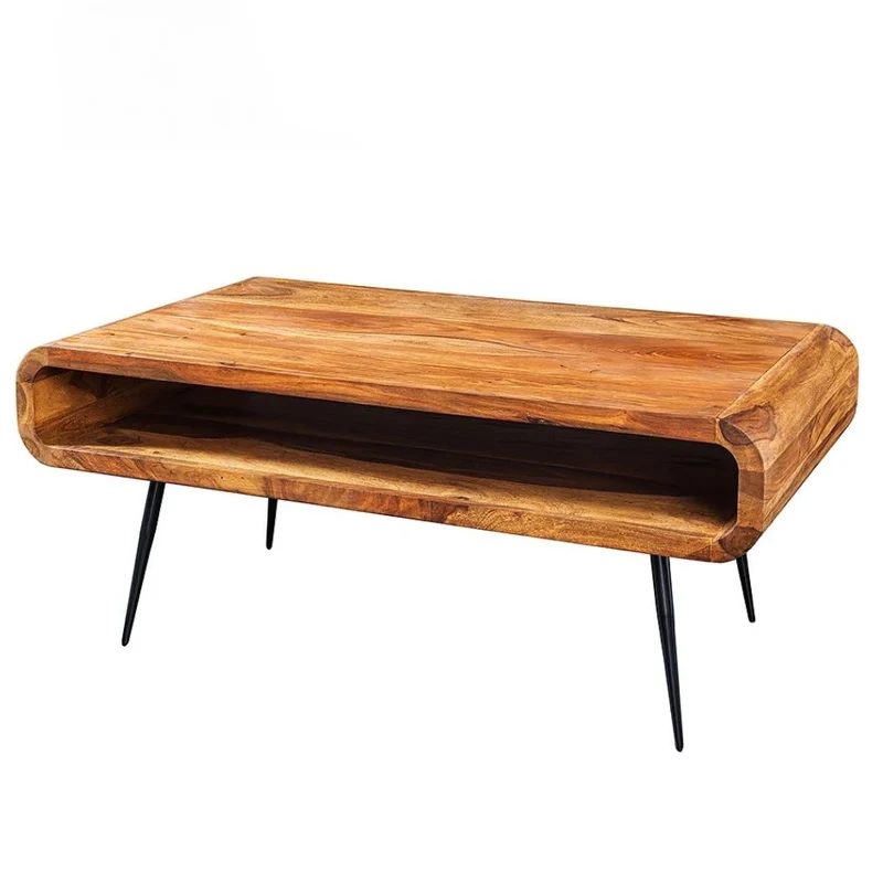 Puristischer Massivholz Couchtisch ALINO 90cm natural