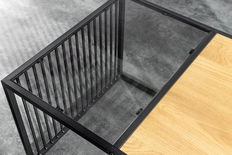 Moderner Couchtisch STRIVE 100cm Eiche-Look Industrielles Design