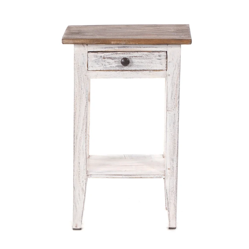Telefontisch PLANTA | 52x34cm (HxB), Nachtschrank mit Schublade | Farbe: 05 weiß-natur