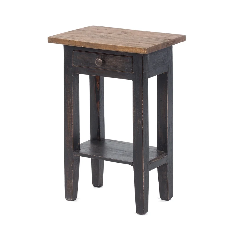 Telefontisch PLANTA | 52x34cm (HxB), Nachtschrank mit Schublade | Farbe: 04 schwarz-natur