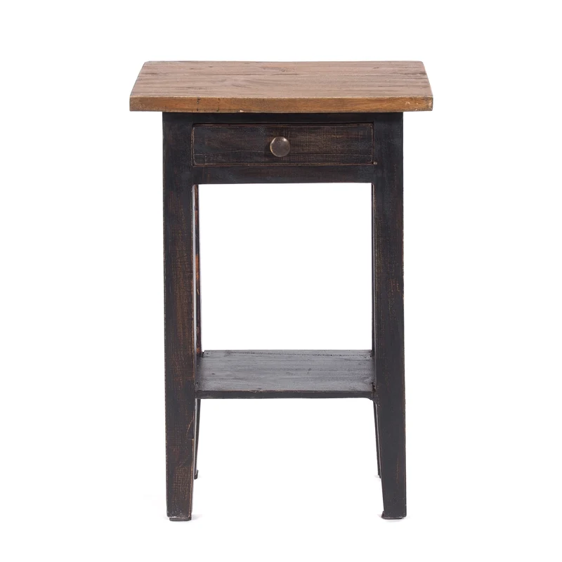 Telefontisch PLANTA | 52x34cm (HxB), Nachtschrank mit Schublade | Farbe: 04 schwarz-natur