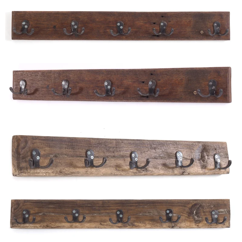 VINTAGE WANDGARDEROBE CASA | 60x8cm(BxH) Hakenleiste mit 5 Doppelhaken