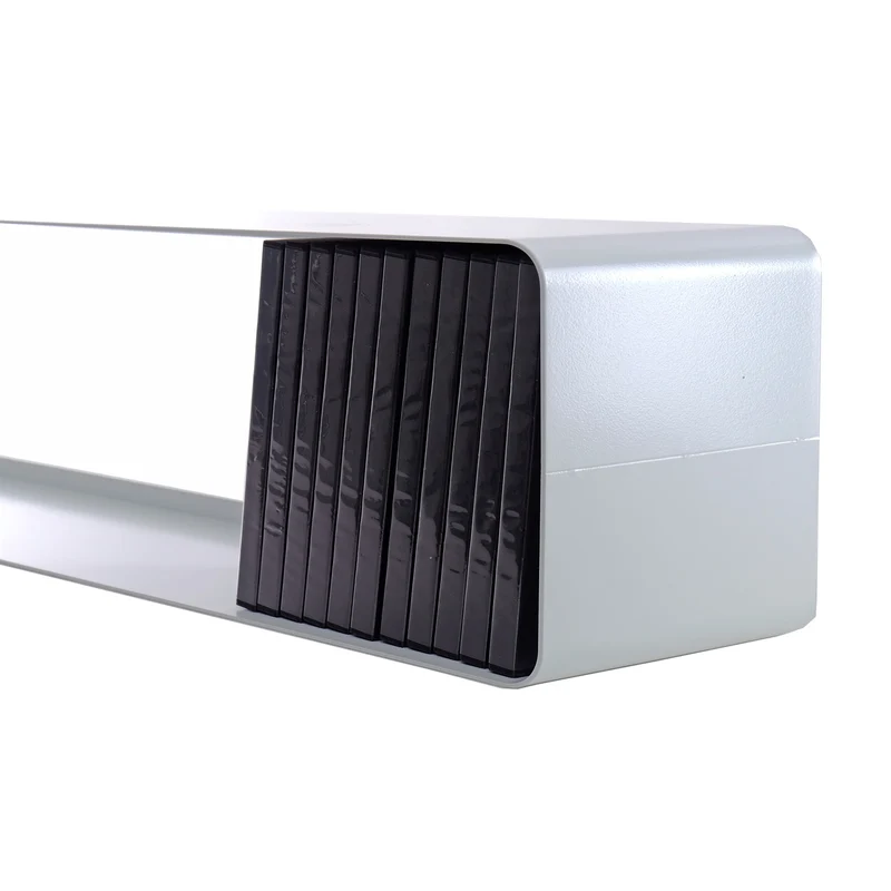 LOUNGE DESIGN CD REGAL "CUBE" | 80cm, Metall | für ca 70 CDs | Farbe: weiß