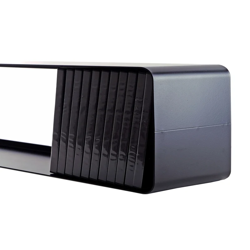 LOUNGE DESIGN CD REGAL "CUBE" | 80cm, Metall | für ca 70 CDs | Farbe: schwarz