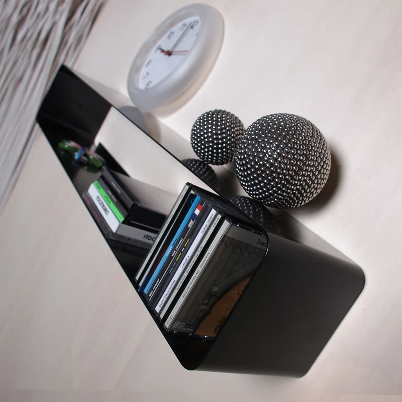 LOUNGE DESIGN CD REGAL "CUBE" | 80cm, Metall | für ca 70 CDs | Farbe: schwarz