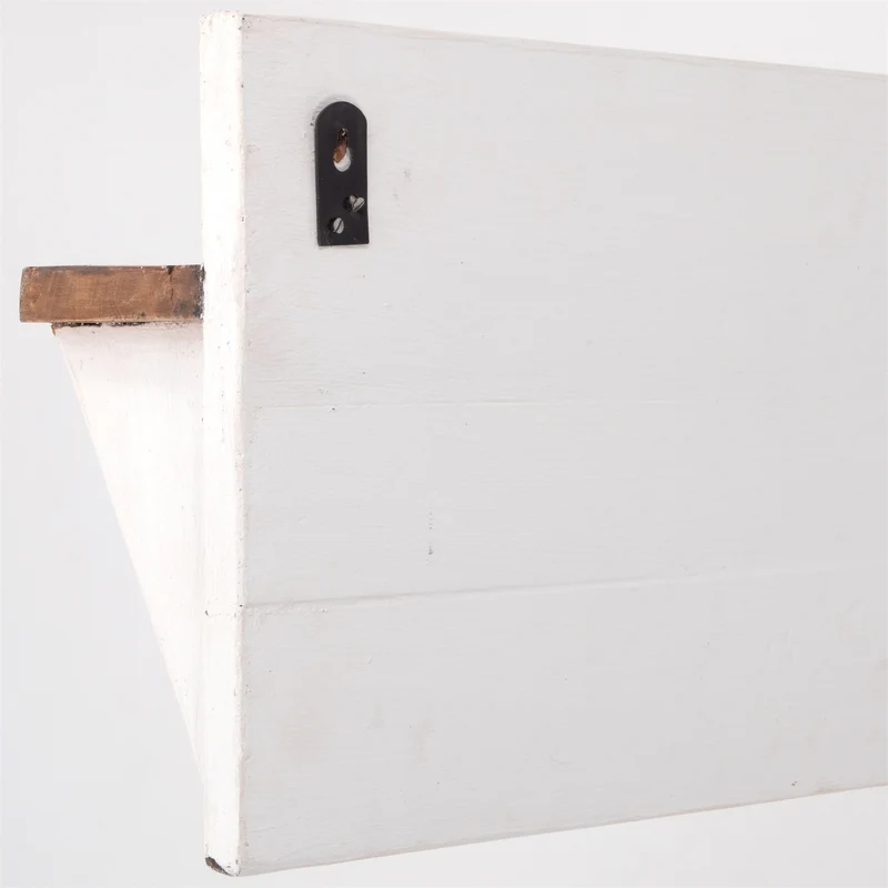 WANDGARDEROBE MIT REGAL "VINTAGE" | 60x26cm (BxH) | Kleiderhaken | Farbe: 06 weiß-landhaus
