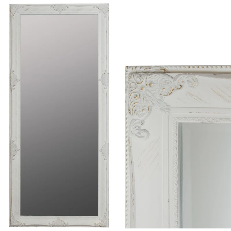 Stilvoller Spiegel GRANDE 162x72cm antik-weiss Barockstil Facette