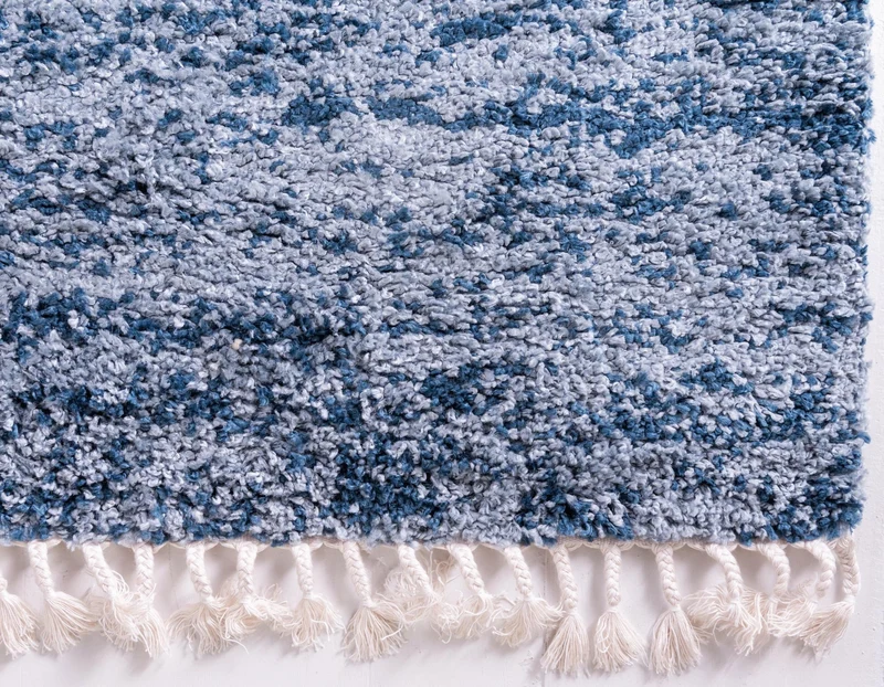 Teppich High Shaggy Rechteckig Blau verschiedene Größen