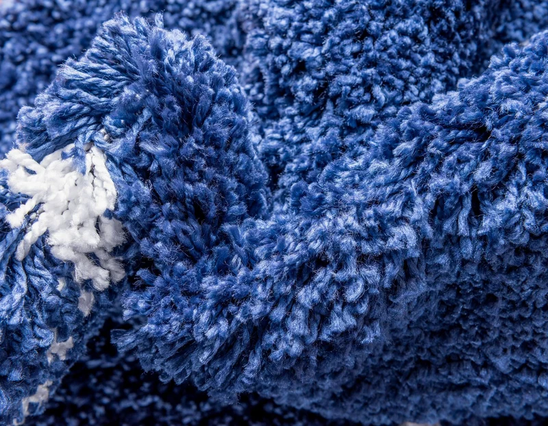 Teppich MARA Shaggy Läufer Dunkel-Marineblau 80x305 cm