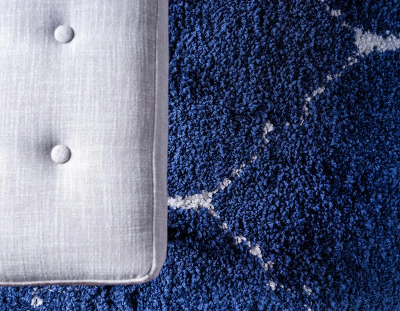 Teppich MARA Shaggy Rechteckig Dunkel-Marineblau 150x245 cm