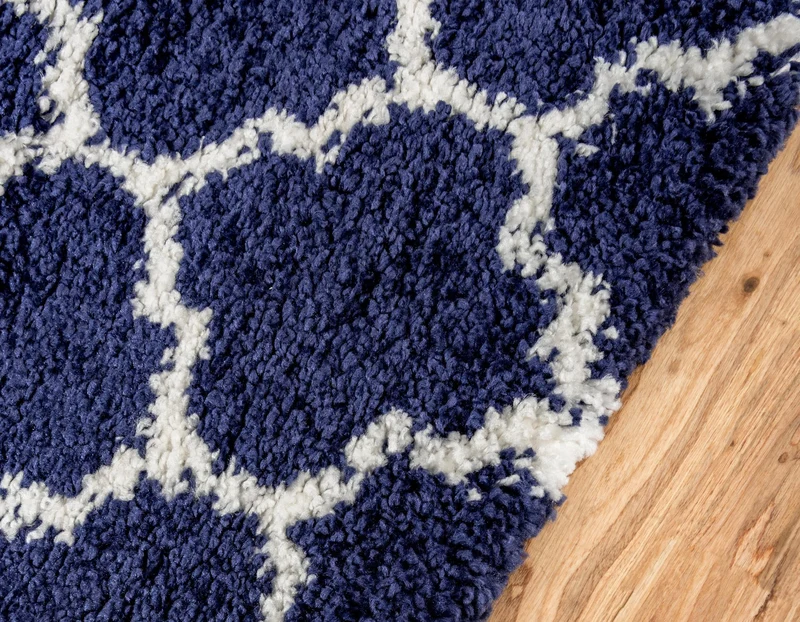 Teppich MARA Shaggy Läufer Ultra-Marineblau 80x305 cm