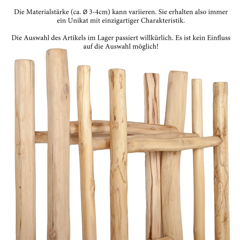 Deko-Leiter KEPALA ca. H150cm Natural Teak Handtuchhalter Kleiderständer