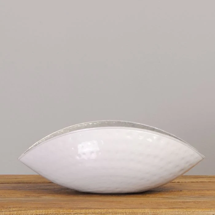 Dekoschale JANDRA ca. L35cm Weiß Silber