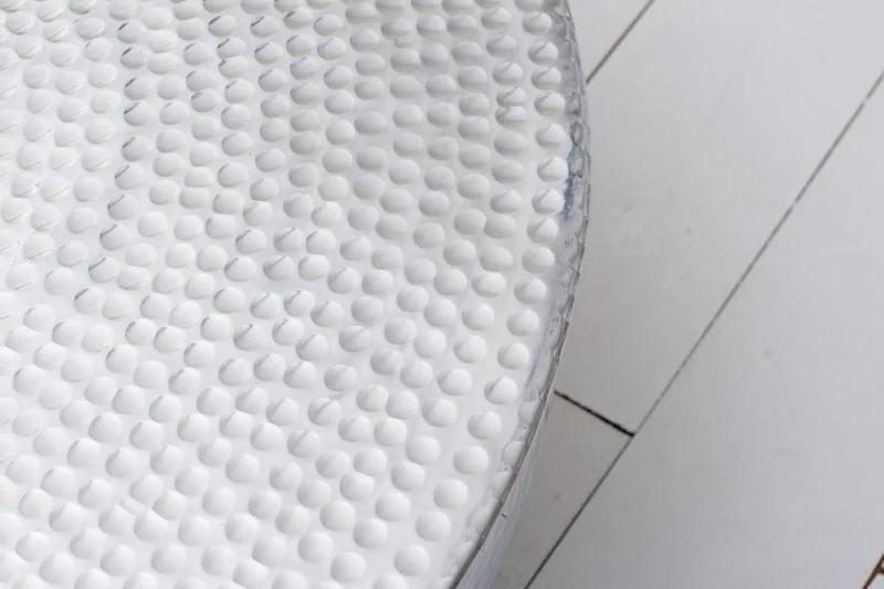 Design Couchtisch MARTELLO No.1 Aluminium 60cm silber Hammerschlag