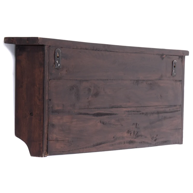 RUSTIKALE WANDGARDEROBE mit Fächern "VINTAGE 70" | 70x27x11cm(BxHxT) | Farbe: 03 dunkelbraun