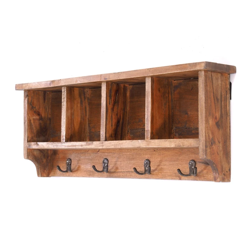 RUSTIKALE WANDGARDEROBE mit Fächern "VINTAGE 70" | 70x27x11cm(BxHxT) | Farbe: 01 natur-vintage