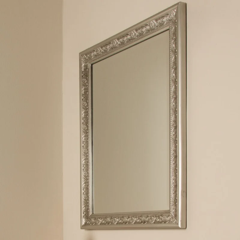 Traumhafter Spiegel FIORAL 82x62cm antik-silber Facette