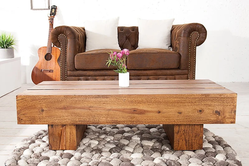 Puristischer Couchtisch SAMANTI 100cm Massivholz Palisander