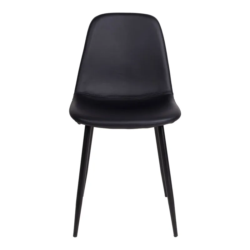 Zeitloser Stuhl MALMÖ (2er Set) schwarz PU schwarzen Beinen