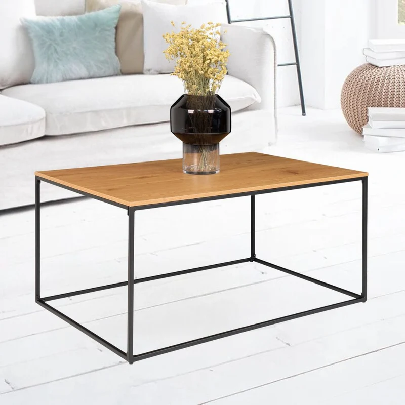 Design Couchtisch LEVEN Eiche-Look ca. 60x90x45cm
