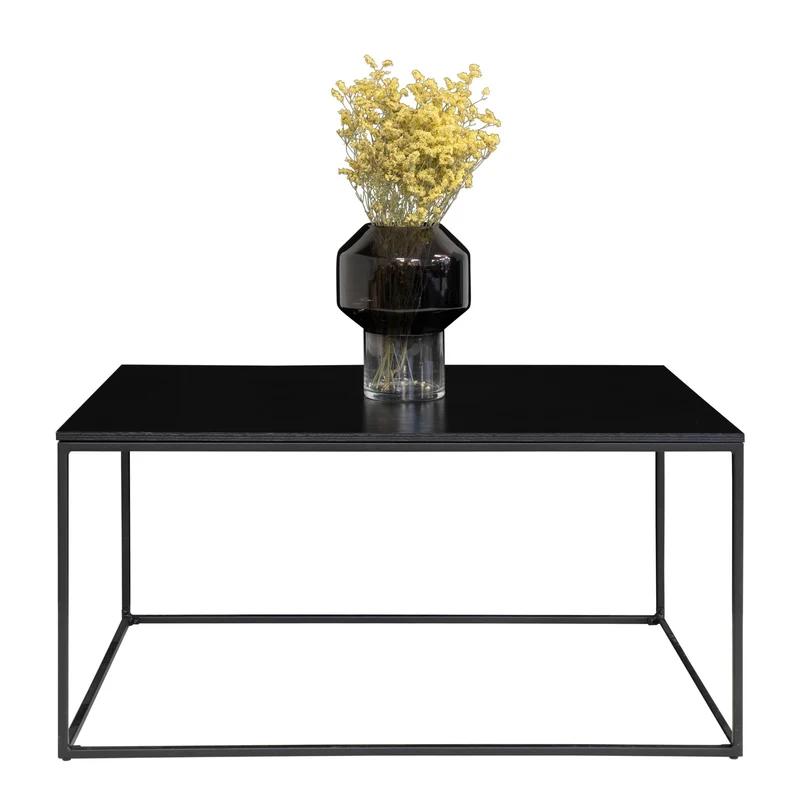 Design Couchtisch LEVEN schwarz ca. 60x90x45cm Retro-Stil