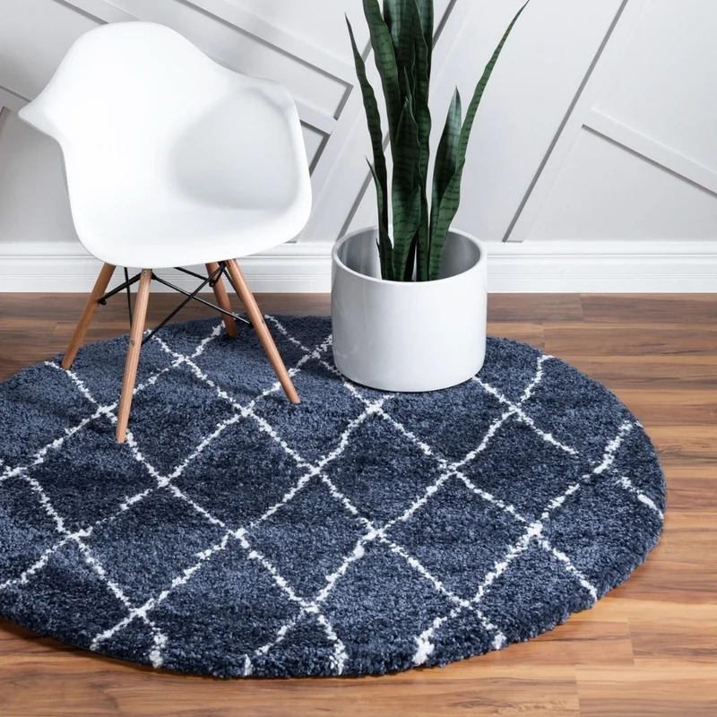 Teppich "MARA Shaggy" Rund Enzianblau 150x150 cm