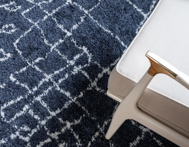 Teppich "MARA Shaggy" Rund Marineblau 150x150 cm