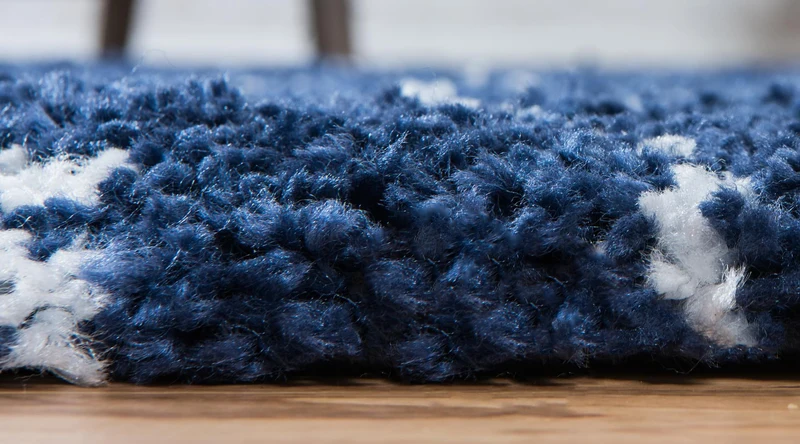 Teppich MARA Shaggy Läufer Marineblau 80x305 cm
