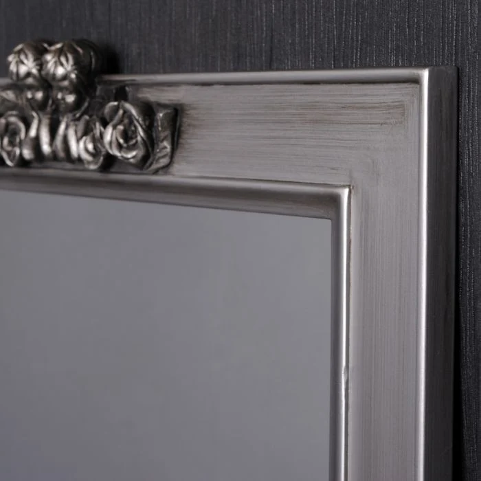 Spiegel ANGELO mit Engel-Ornament silber-antik 78x60cm