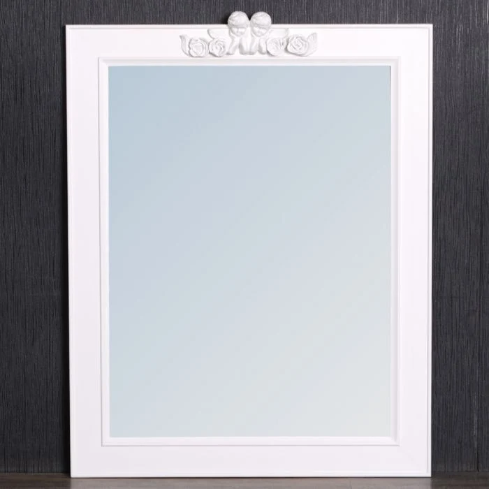 Weißer Spiegel ANGELO 78x60cm Engel-Ornament