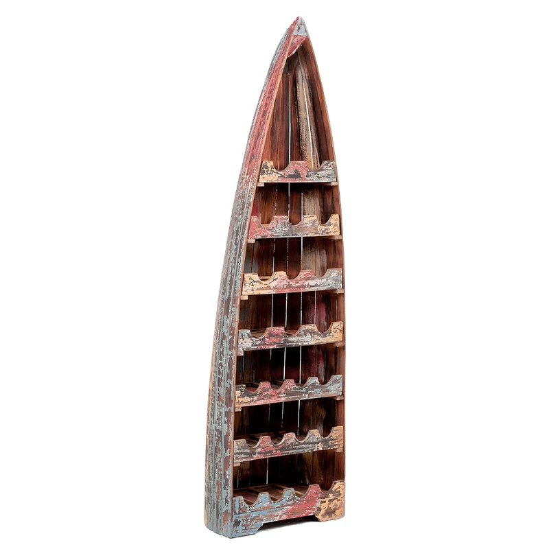 Massivholz Bootsregal Weinregal VINO H200cm Multi-Color