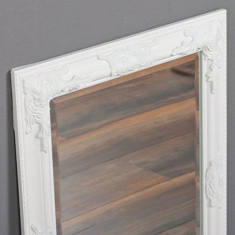 Eleganter Barock-Spiegel BESSA 80x60cm weiss Holzrahmen