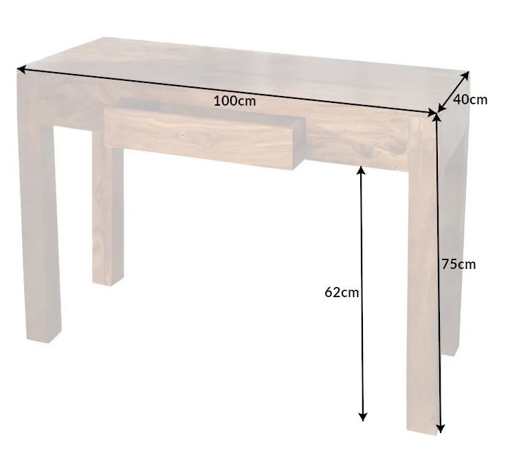 Design Schreibtisch KARA 100cm mit Schublade massiv Palisander