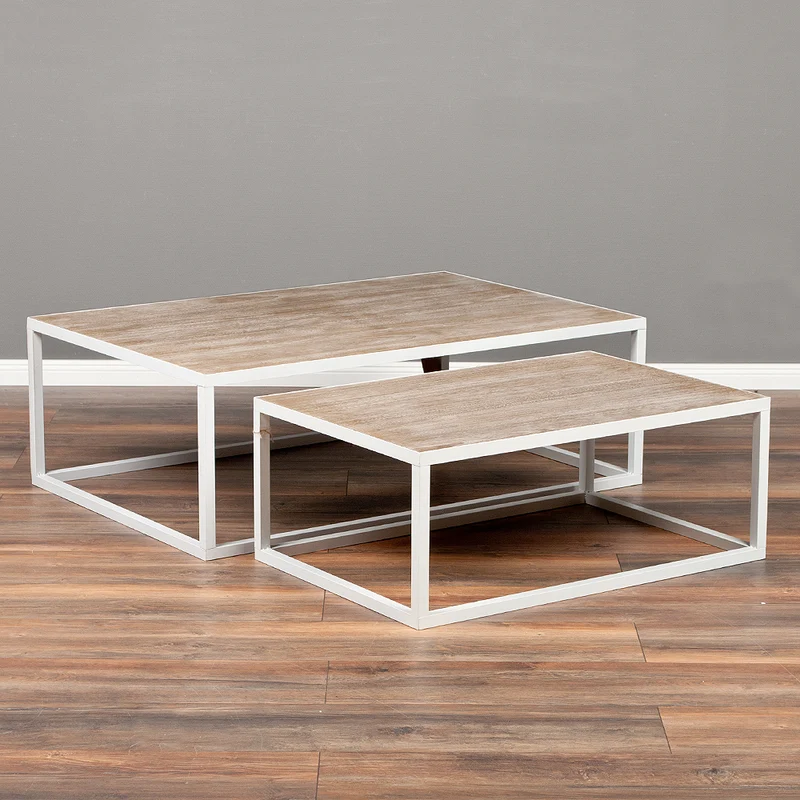 Modernes 2-tlg. Couchtisch-Set RIVER 120/90cm
