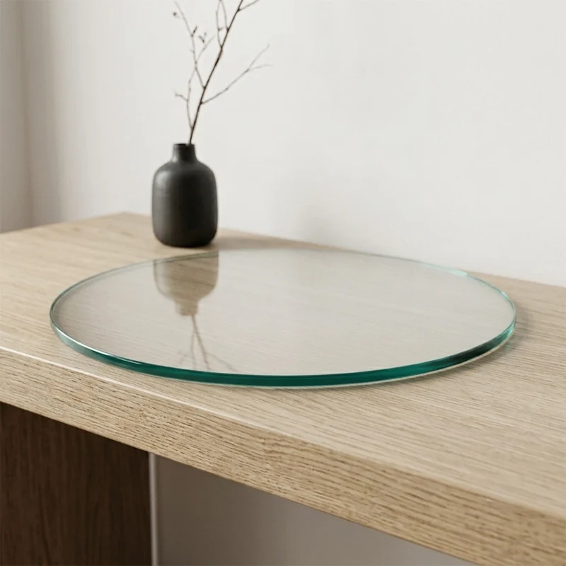 Glasplatte TERRY 40cm Rund 8mm Gehärtetes Glas Platzteller