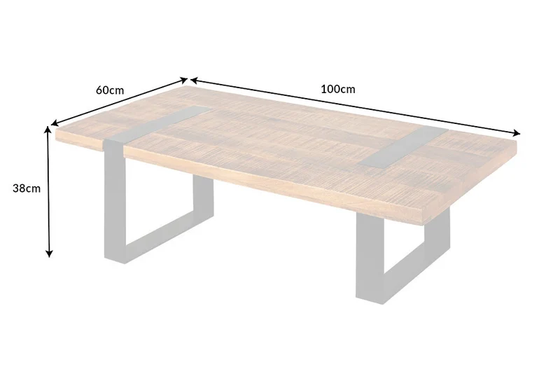 Massiver Couchtisch ARTE-PLUS 100cm natural Mango-Holz