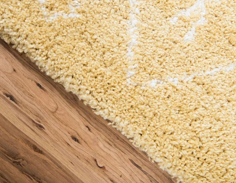 Teppich MARA Shaggy Läufer Gelb 80x305 cm