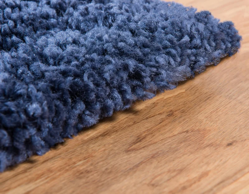 Teppich MARA Shaggy Läufer Marineblau 80x185 cm