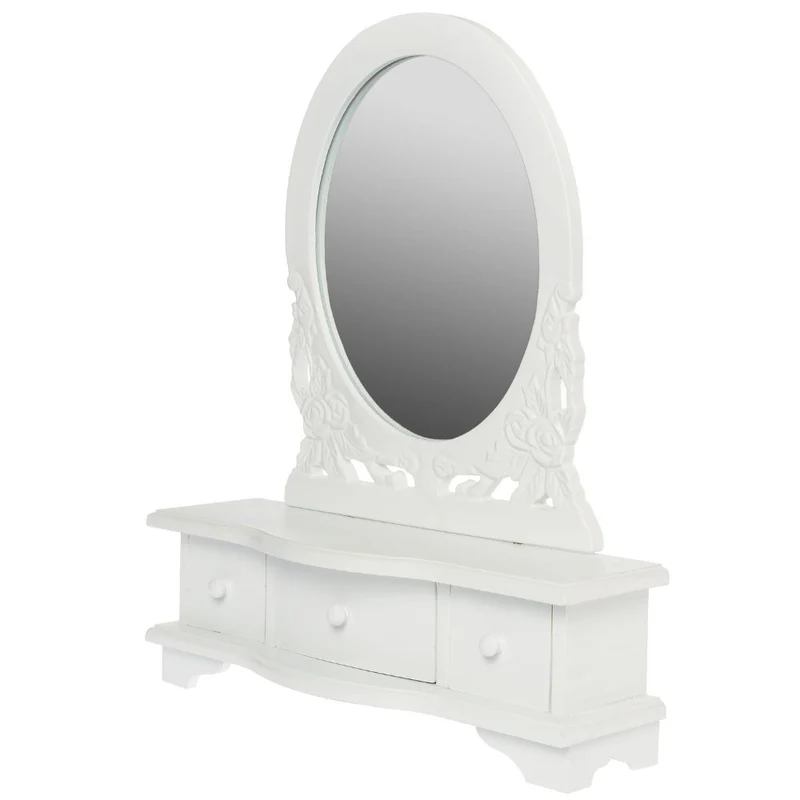 Romantische Spiegelkommode LEVANA weiß 47cm Schubladen