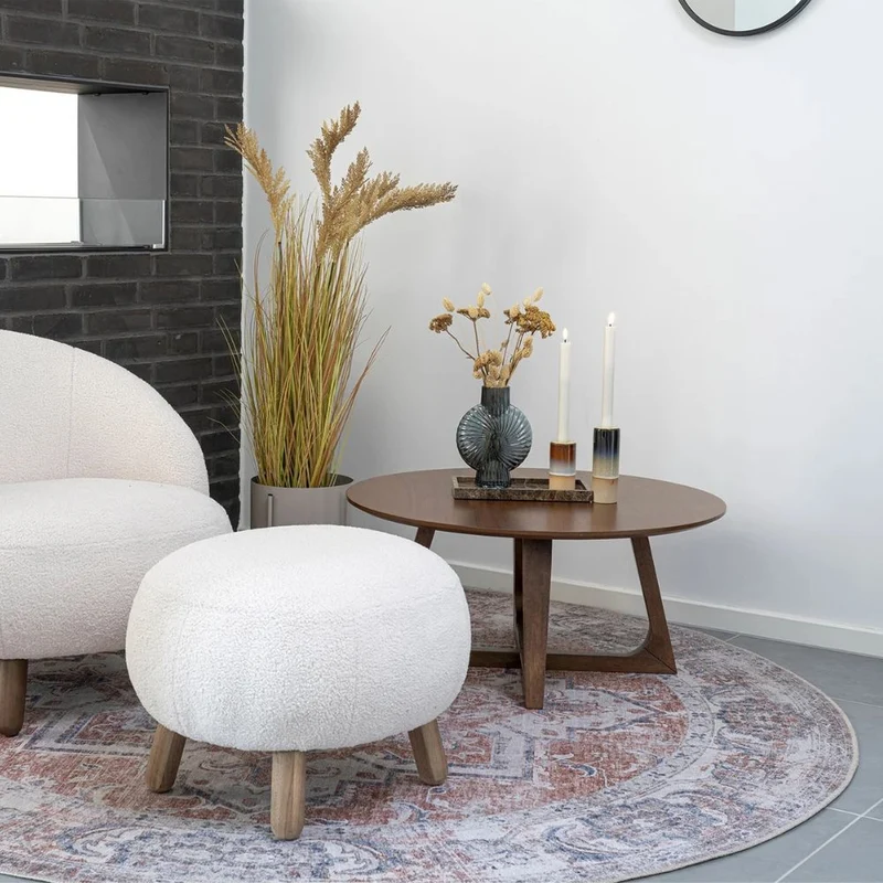 Design Couchtisch PURE in Walnuss Furnier Ø 75 cm