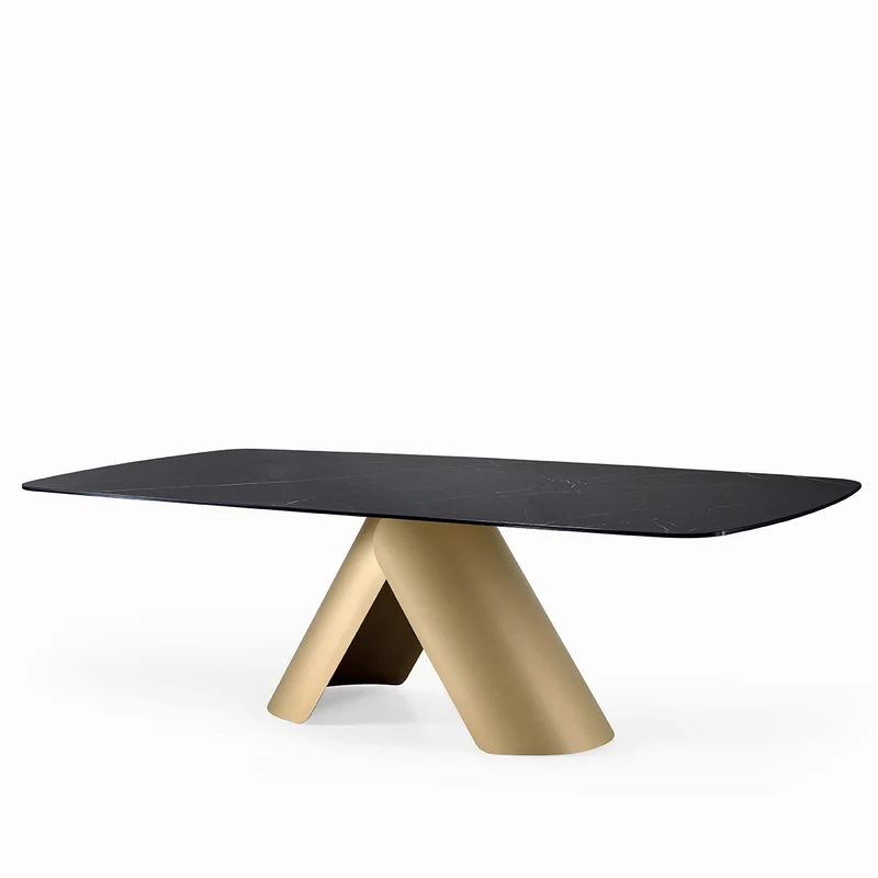 Esstisch Gold-schwarz Keramik Tischplatte, Tisch Gold-schwarz, Länge 250 cm