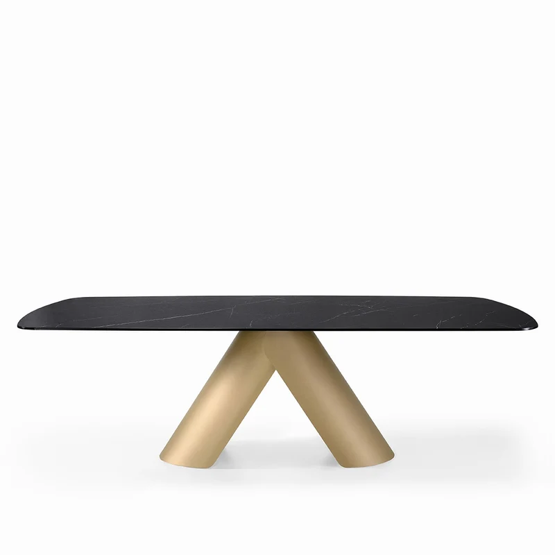 Esstisch Gold-schwarz Keramik Tischplatte, Tisch Gold-schwarz, Länge 250 cm