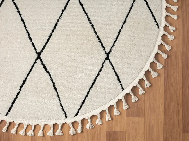 Teppich ORIENTAL-Structure rund weiss diverse Größen