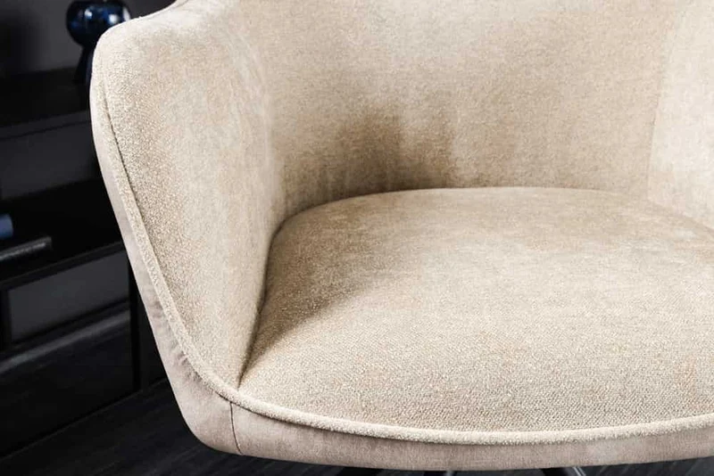 Eleganter Drehstuhl FLORENZ champagner Samt Strukturstoff